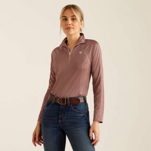 Ariat Sunstopper 3.0 1/4 Zip Baselayer Twilight Mauve Dot Polska | VIBNFA-546 Ariat Sunstopper 3.0 1/4 Zip Baselayer Twilight Mauve Dot Polska | VIBNFA-546