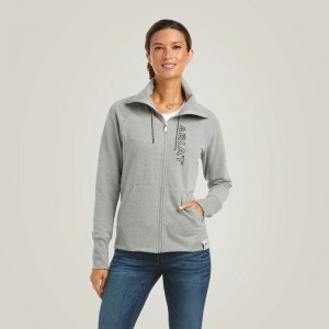 Ariat Team Logo Full Zip Sweatshirt Szare Polska | IYXOZP-304 Ariat Team Logo Full Zip Sweatshirt Szare Polska | IYXOZP-304