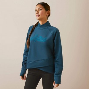 Ariat Tek Crossover Sweatshirt Reflecting Pond Polska | EHZQLT-640 Ariat Tek Crossover Sweatshirt Reflecting Pond Polska | EHZQLT-640