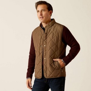 Ariat Woodside Vest Camel Herringbone Polska | HNVUTD-469 Ariat Woodside Vest Camel Herringbone Polska | HNVUTD-469