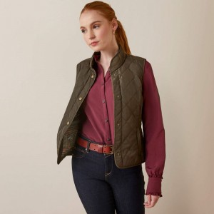 Ariat Woodside Vest Earth Polska | ZKCQDN-278 Ariat Woodside Vest Earth Polska | ZKCQDN-278