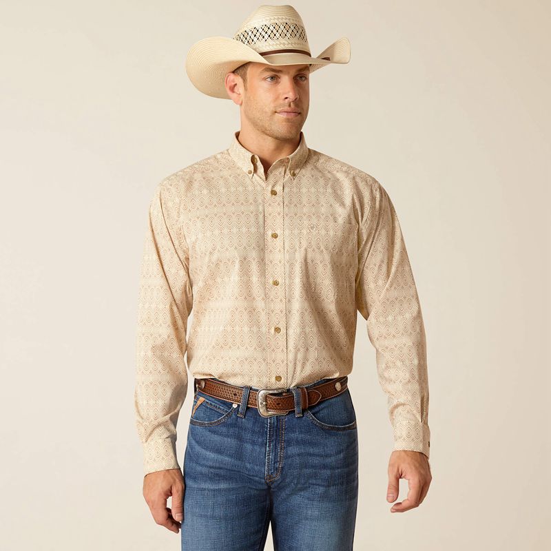 Ariat 360 Airflow Classic Fit Shirt Simply Taupe Polska | OMXJPG-217 - Kliknij obrazek, aby zamknąć
