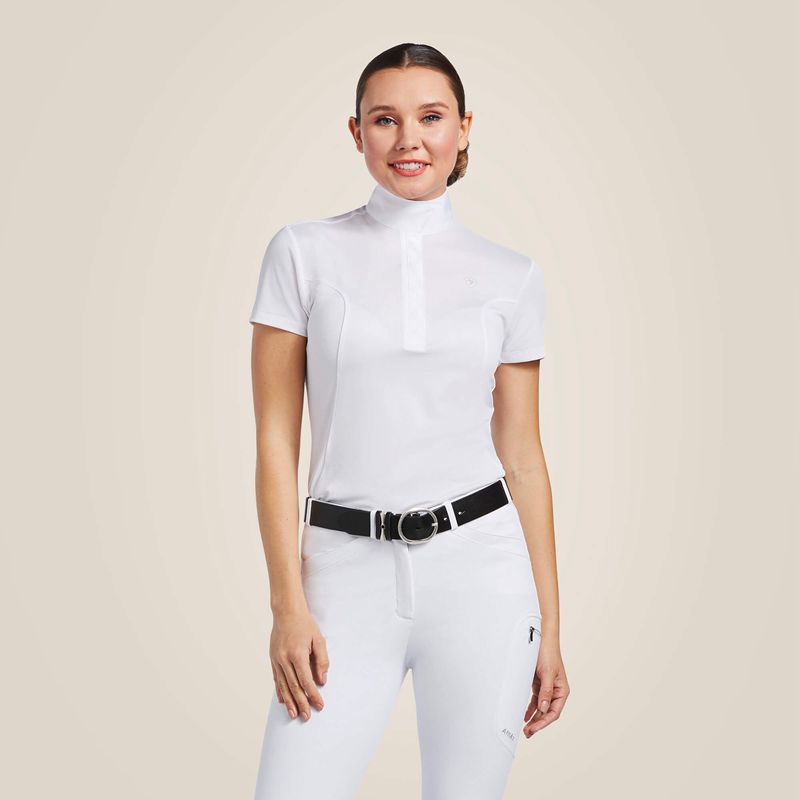 Ariat Aptos Show Shirt Białe Polska | MXBKSZ-384 - Kliknij obrazek, aby zamknąć