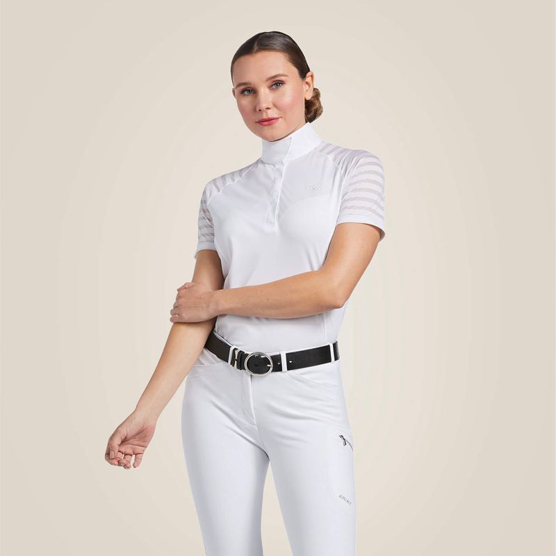 Ariat Aptos Vent Show Shirt Białe Polska | FKIZHN-654 - Kliknij obrazek, aby zamknąć