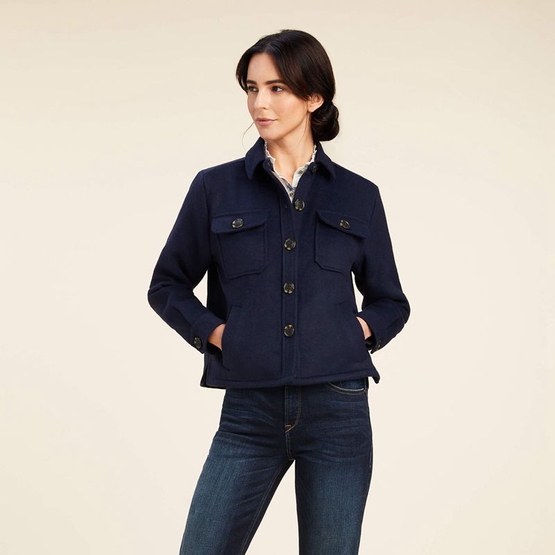 Ariat Ashford Shirt Jacket Granatowe Polska | QIUDWM-914 - Kliknij obrazek, aby zamknąć