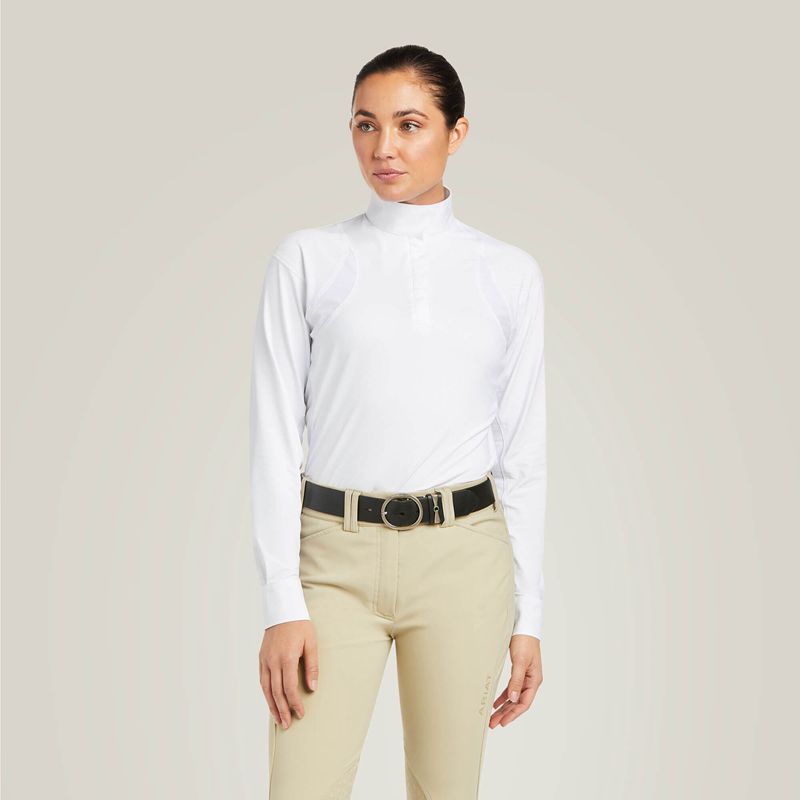 Ariat Auburn Show Shirt Białe Polska | YIMKTJ-732 - Kliknij obrazek, aby zamknąć