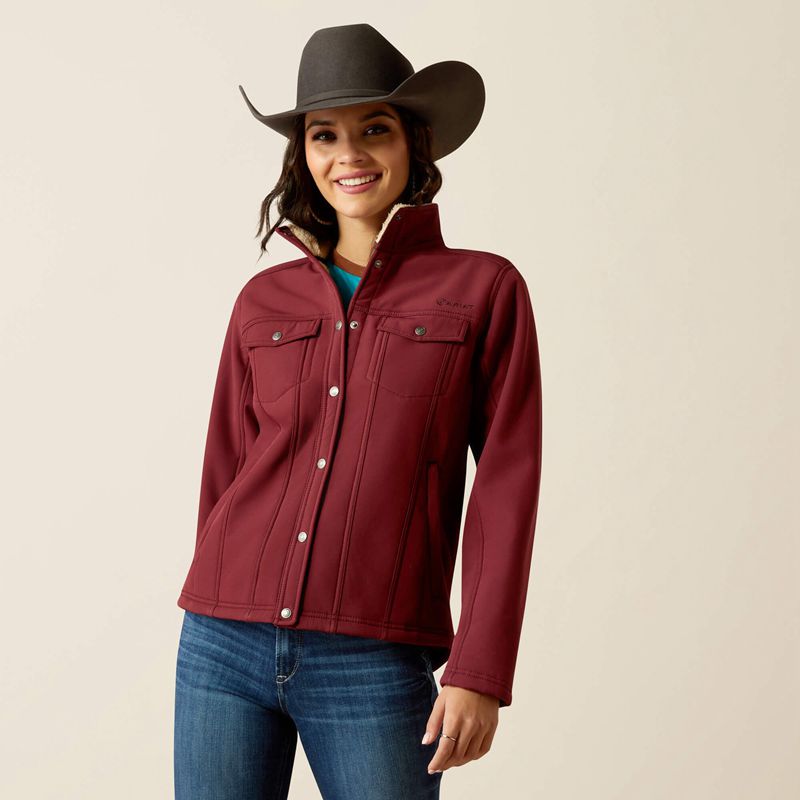 Ariat Berber Back Softshell Jacket Tawny Port Polska | PQGWVU-906 - Kliknij obrazek, aby zamknąć