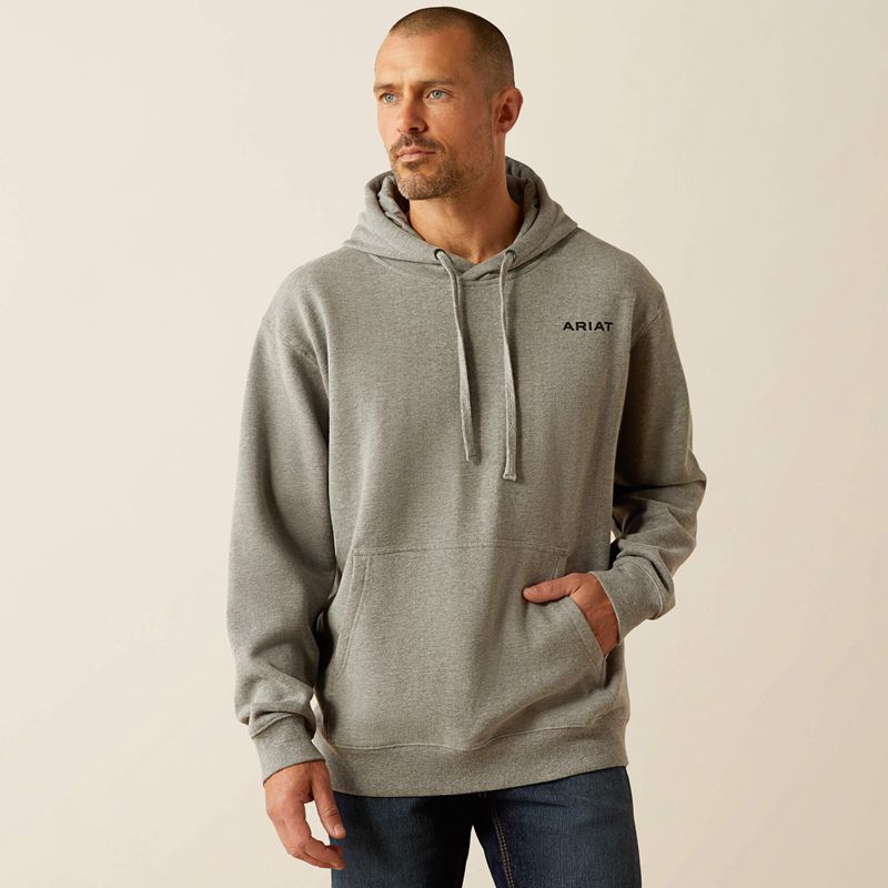 Ariat Bold Hex Hoodie Szare Polska | QDFCHW-503 - Kliknij obrazek, aby zamknąć