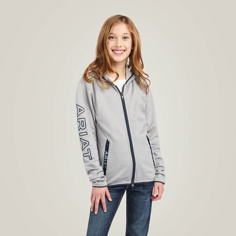 Ariat Byron Full Zip Hoodie Szare Polska | JYDBGA-529 - Kliknij obrazek, aby zamknąć