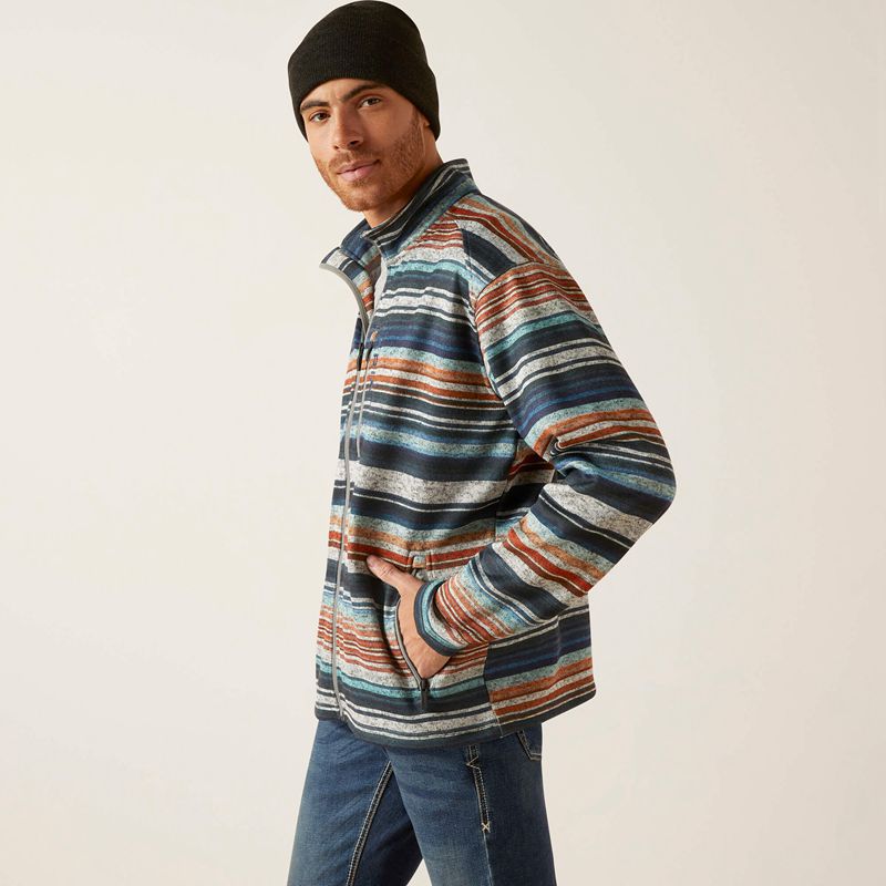 Ariat Caldwell Full Zip Sweater Jetty Gray Heather Polska | VZBCID-613 - Kliknij obrazek, aby zamknąć