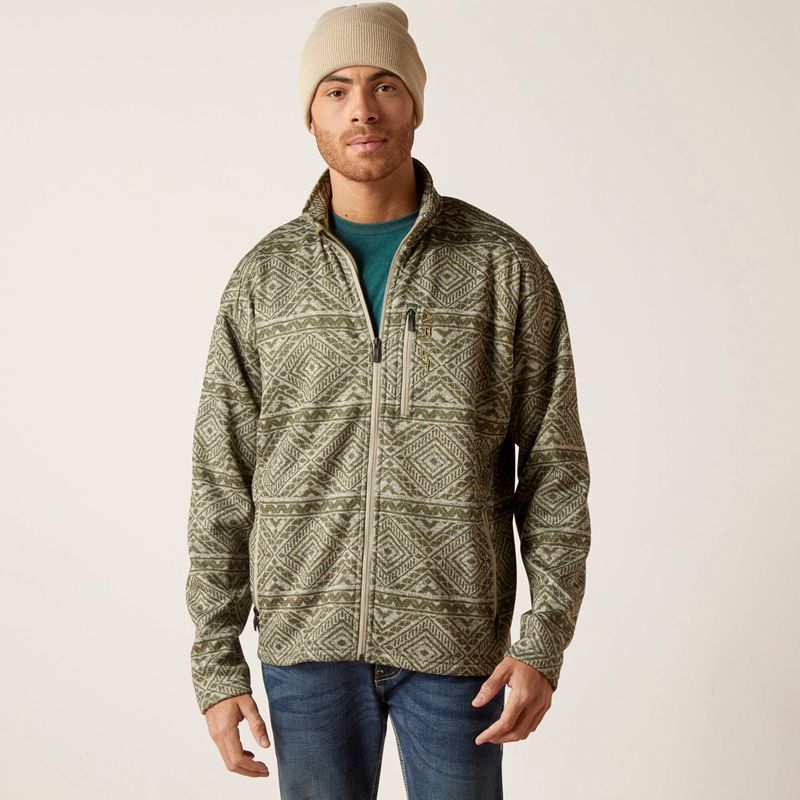 Ariat Caldwell Full Zip Sweater Oliwkowe Polska | VRTJXD-794 - Kliknij obrazek, aby zamknąć