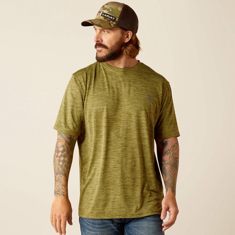 Ariat Charger Basic T-Shirt Cotton Sage Polska | EDMXKZ-612 - Kliknij obrazek, aby zamknąć