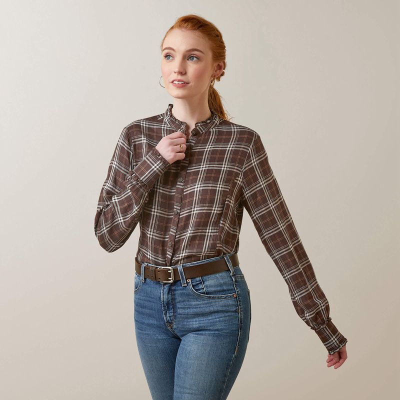 Ariat Clarion Blouse Mole Plaid Polska | VXEBLI-760 - Kliknij obrazek, aby zamknąć