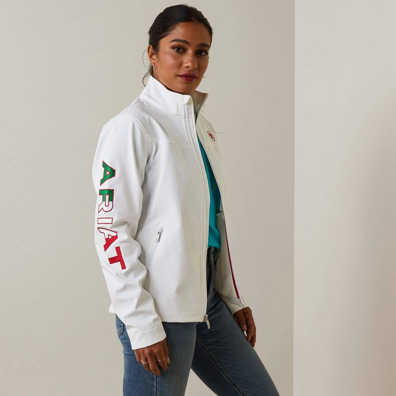 Ariat Classic Team Softshell Mexico Jacket Białe Polska | DYIUOS-210 - Kliknij obrazek, aby zamknąć