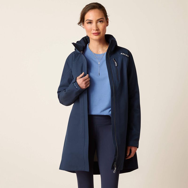 Ariat Coastal Long Waterproof Parka Granatowe Polska | QPHWJF-312 - Kliknij obrazek, aby zamknąć