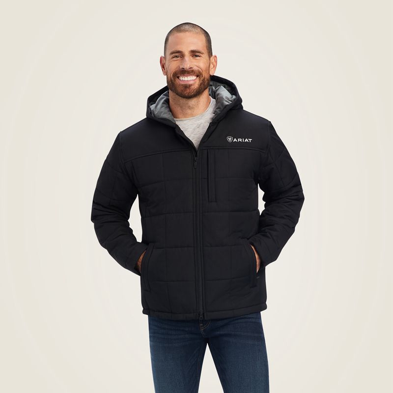 Ariat Crius Hooded Insulated Jacket Czarne Polska | TYJVAN-964 - Kliknij obrazek, aby zamknąć