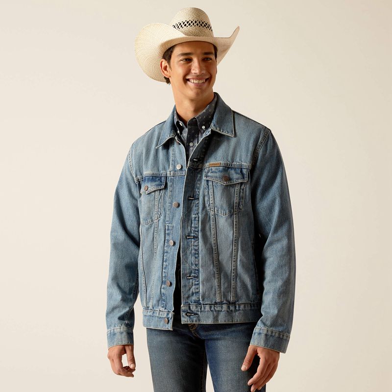 Ariat Denim Trucker Jacket Roby Polska | ELZFXS-238 - Kliknij obrazek, aby zamknąć