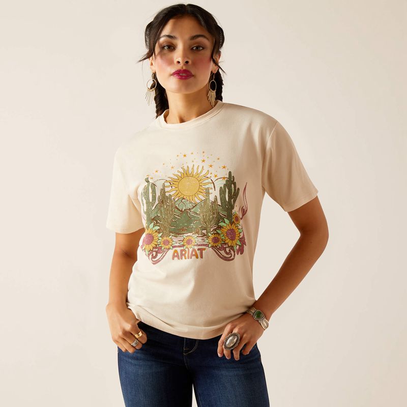 Ariat Desert Dreaming T-Shirt Natural Polska | XMONLC-423 - Kliknij obrazek, aby zamknąć