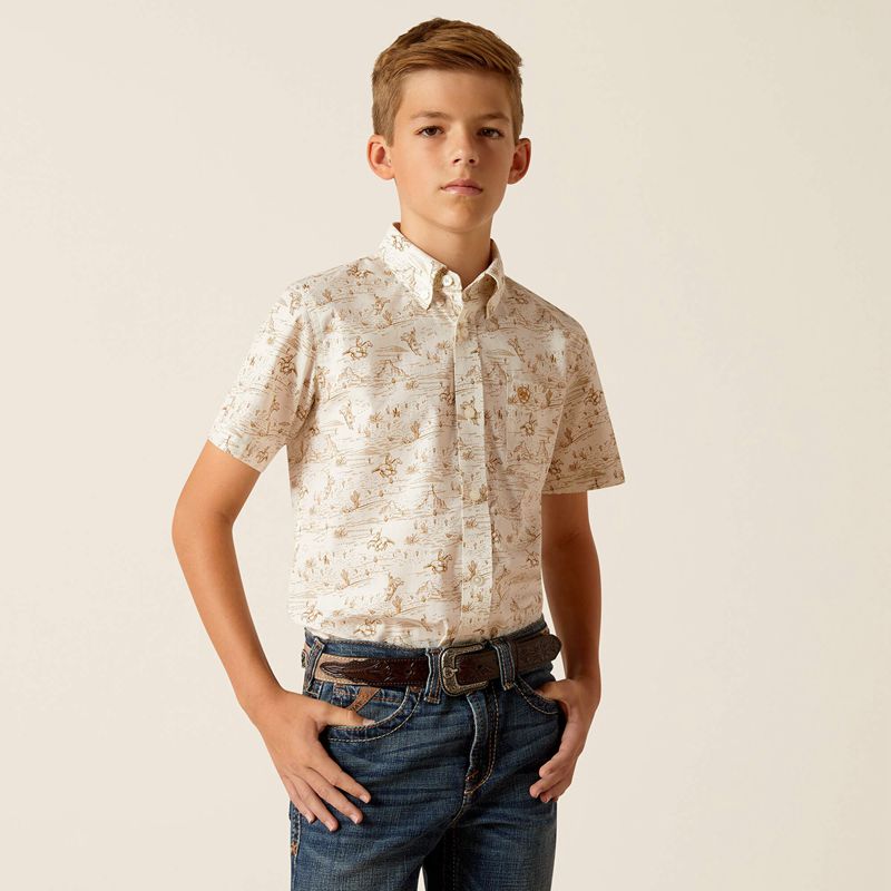 Ariat Edison Classic Fit Shirt Tan Polska | IGSMHZ-647 - Kliknij obrazek, aby zamknąć