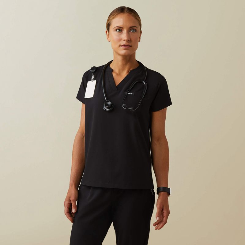 Ariat Eliza Fashion Scrub Top Czarne Polska | SKGWPO-510 - Kliknij obrazek, aby zamknąć