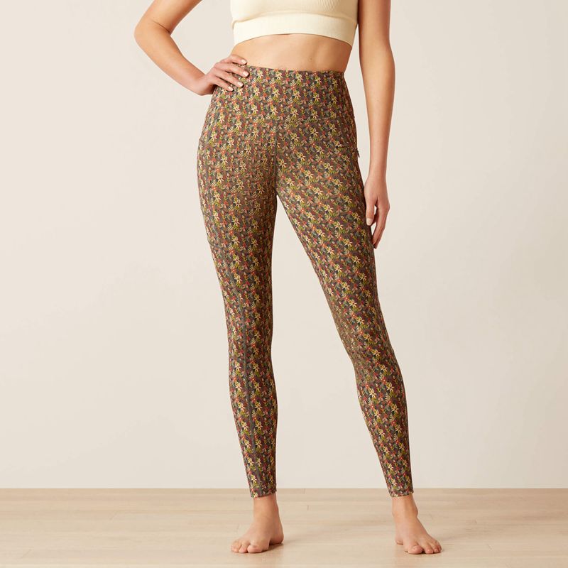 Ariat Eos Print Knee Patch Tight Canteen Floral Polska | FWGSCN-564 - Kliknij obrazek, aby zamknąć