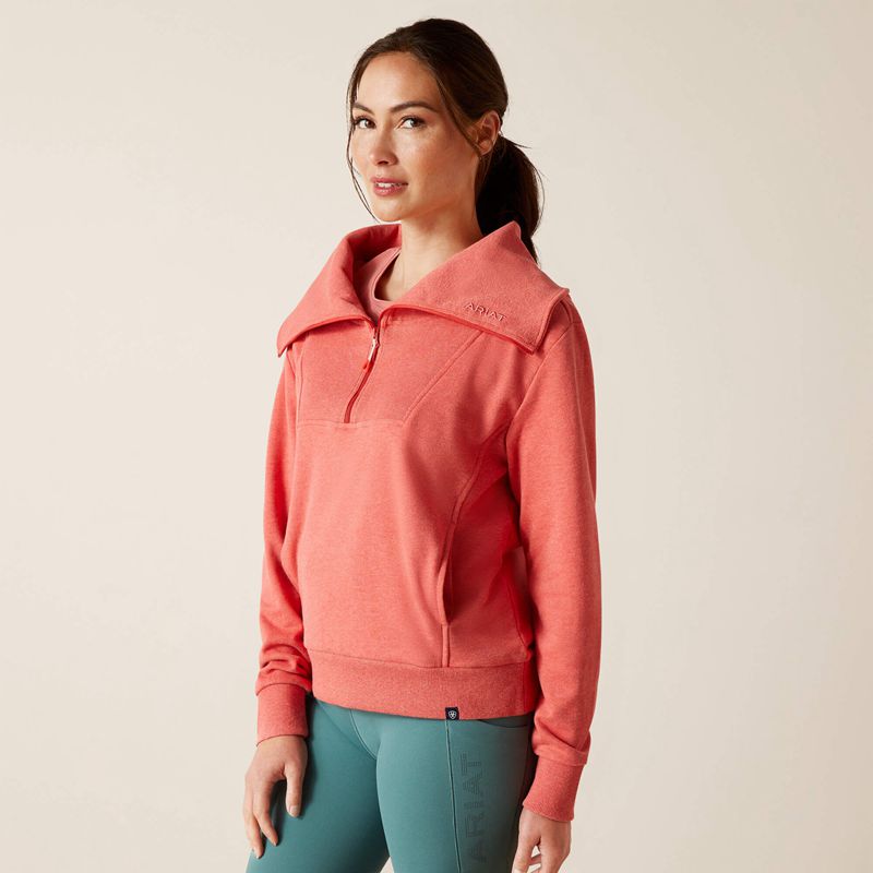 Ariat Fern 1/2 Zip Sweatshirt Heather Baked Apple Polska | GYEXZL-173 - Kliknij obrazek, aby zamknąć