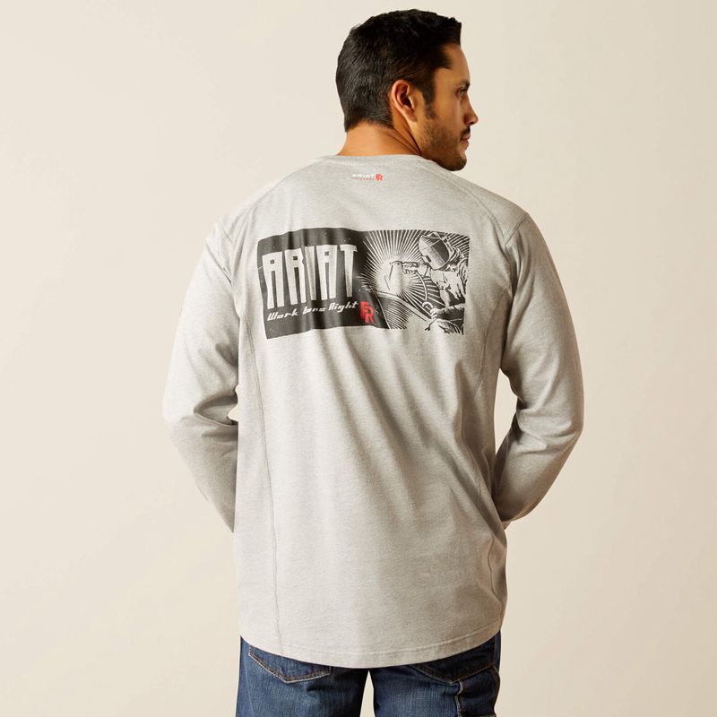 Ariat Fr Air Deco T-Shirt Szare Polska | NSCUFB-721 - Kliknij obrazek, aby zamknąć