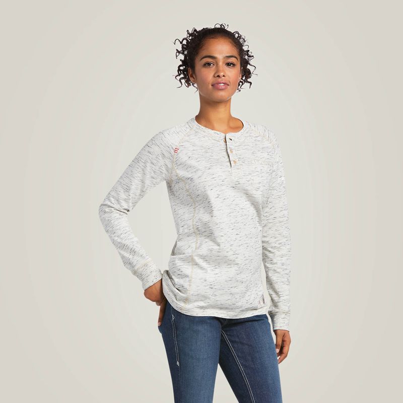 Ariat Fr Air Henley Top Szare Polska | BSKFDO-841 - Kliknij obrazek, aby zamknąć