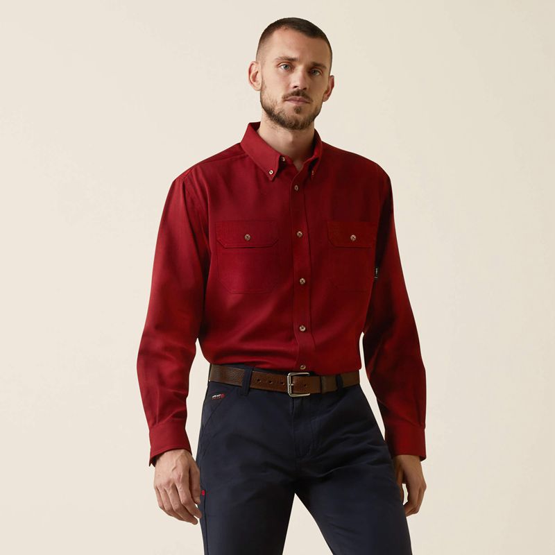 Ariat Fr Air Inherent Work Shirt Czerwone Polska | XPZCUW-649 - Kliknij obrazek, aby zamknąć