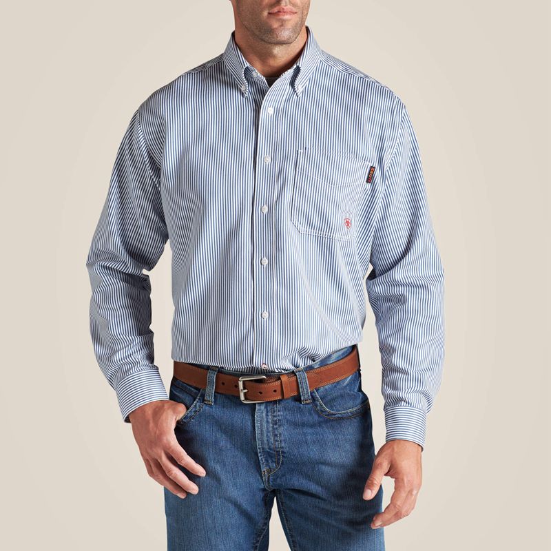 Ariat Fr Basic Work Shirt Niebieskie Polska | LYWTVZ-861 - Kliknij obrazek, aby zamknąć