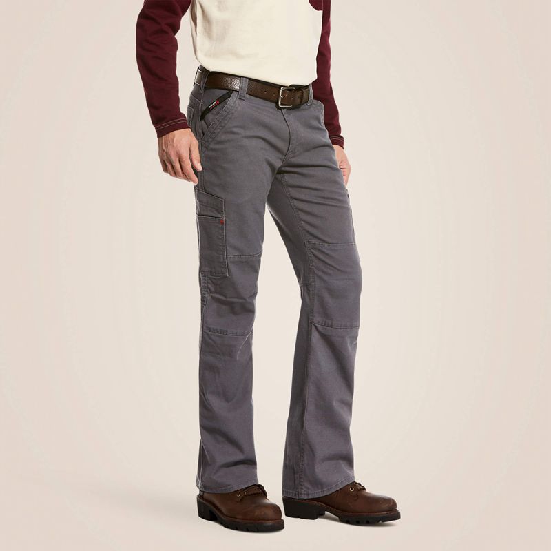 Ariat Fr M5 Stretch Duralight Canvas Stackable Straight Leg Pant Iron Gray Polska | KVXQDC-978 - Kliknij obrazek, aby zamknąć
