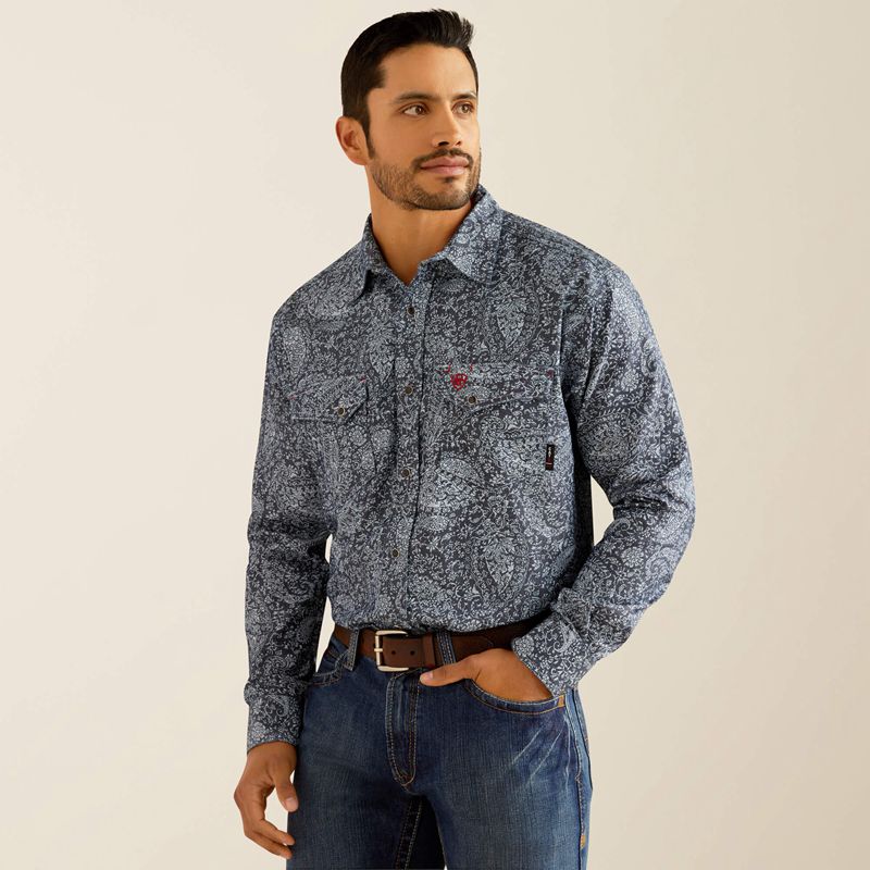 Ariat Fr Pacific Snap Work Shirt Granatowe Polska | SERDCG-824 - Kliknij obrazek, aby zamknąć