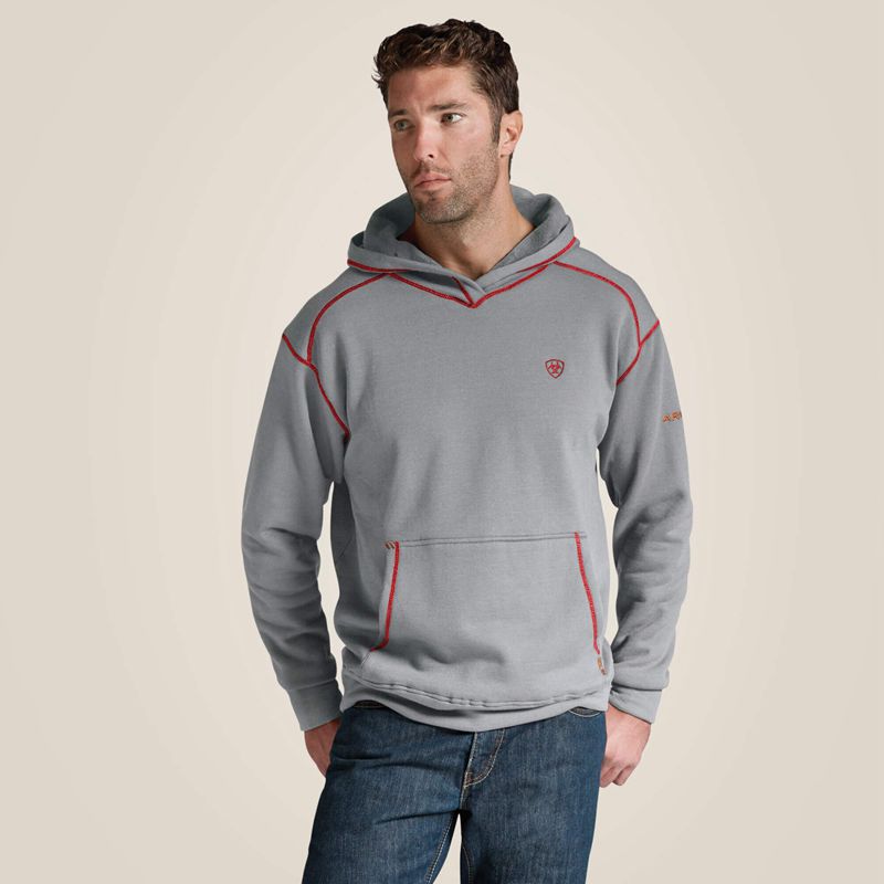 Ariat Fr Polartec Hoodie Heather Gray Polska | LMGUTY-345 - Kliknij obrazek, aby zamknąć
