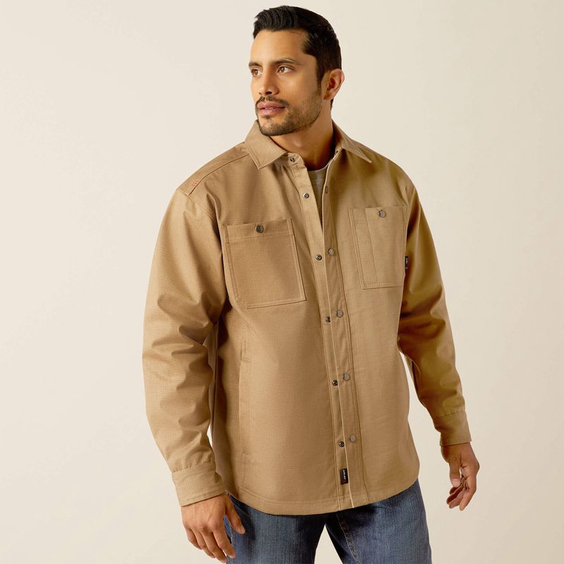 Ariat Fr Ripstop Softshell Shirt Jacket Khaki Polska | YJADKH-962 - Kliknij obrazek, aby zamknąć