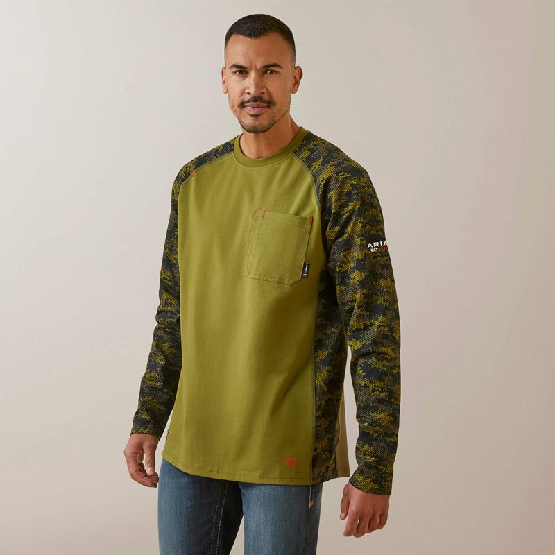 Ariat Fr Stretch Camo Baseball T-Shirt Camo Polska | YWUVIM-827 - Kliknij obrazek, aby zamknąć
