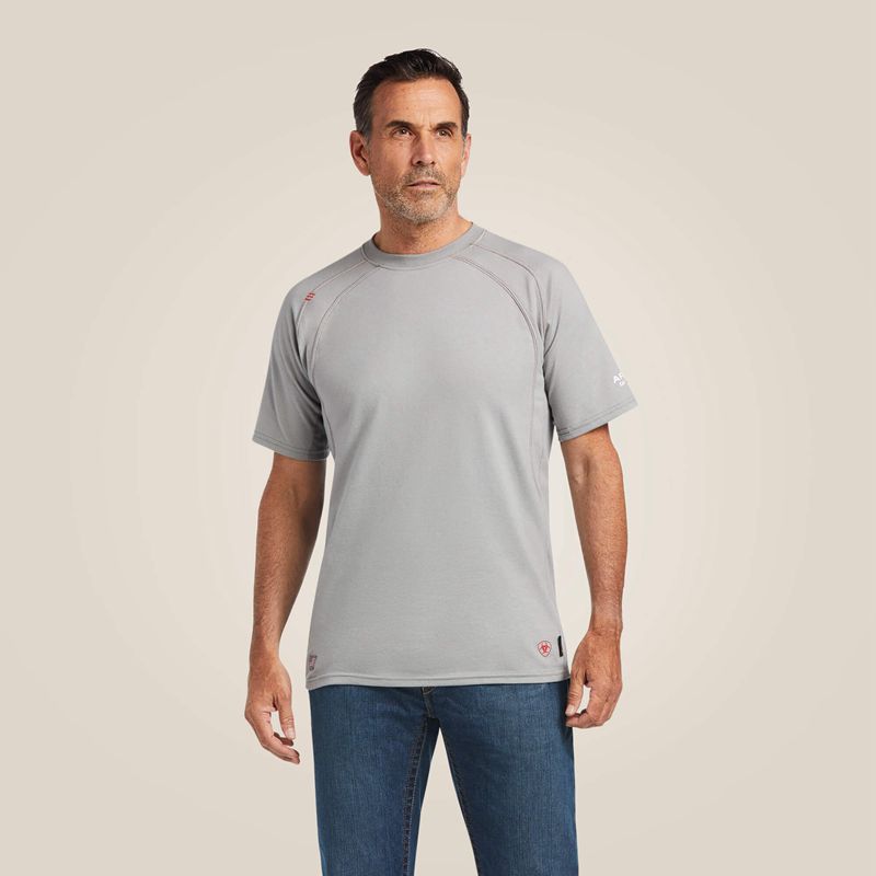 Ariat Fr Work Crew T-Shirt Srebrne Polska | WEJUIX-938 - Kliknij obrazek, aby zamknąć