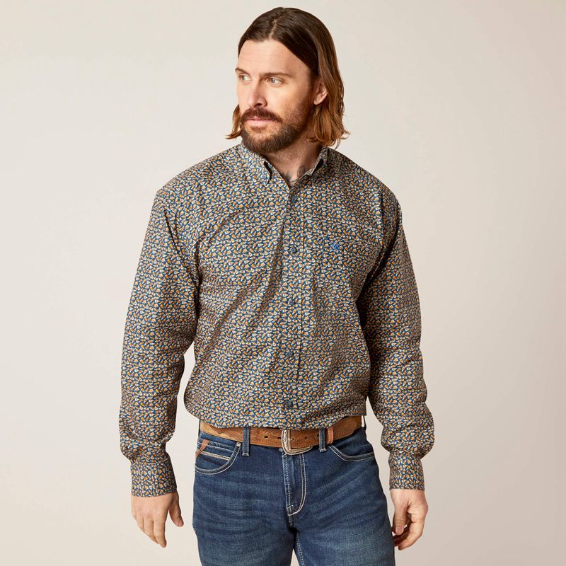 Ariat Garner Classic Fit Shirt Moonlit Ocean Polska | MHKECP-246 - Kliknij obrazek, aby zamknąć