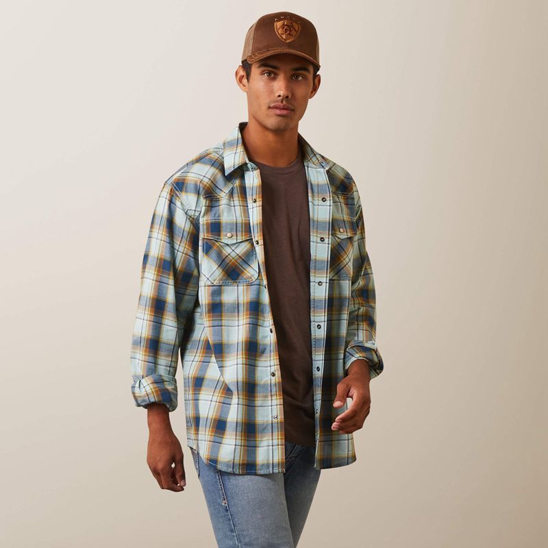 Ariat Habney Retro Fit Shirt Aquatic Polska | XKDGCT-297 - Kliknij obrazek, aby zamknąć
