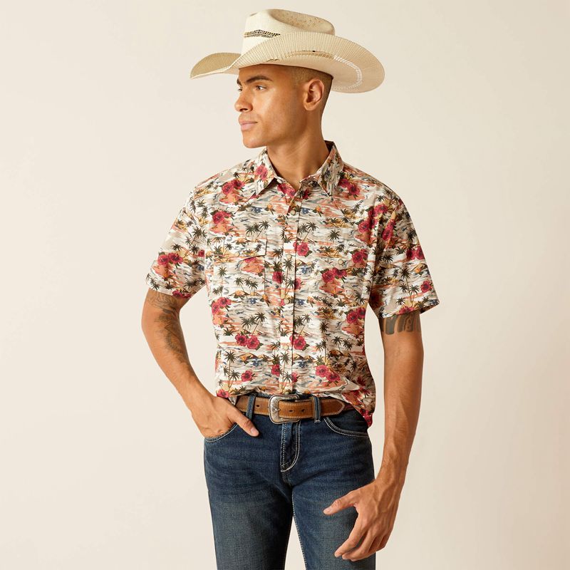 Ariat Hakeem Retro Fit Shirt Egret Polska | DMKJQL-609 - Kliknij obrazek, aby zamknąć