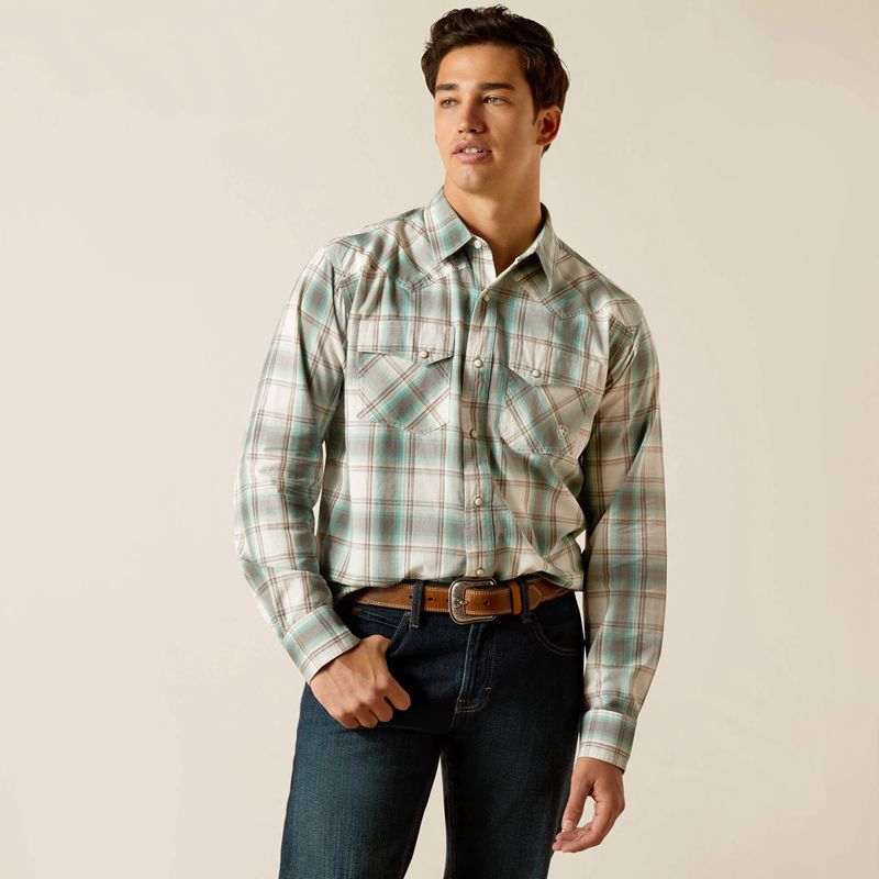 Ariat Hansai Retro Fit Shirt Egret Polska | CXGJBS-548 - Kliknij obrazek, aby zamknąć
