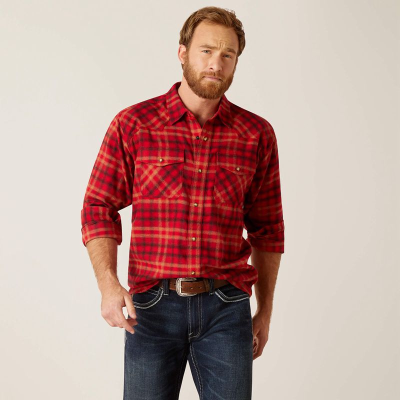 Ariat Heber Retro Fit Shirt Cranberry Crimson Polska | IJCDGA-365 - Kliknij obrazek, aby zamknąć