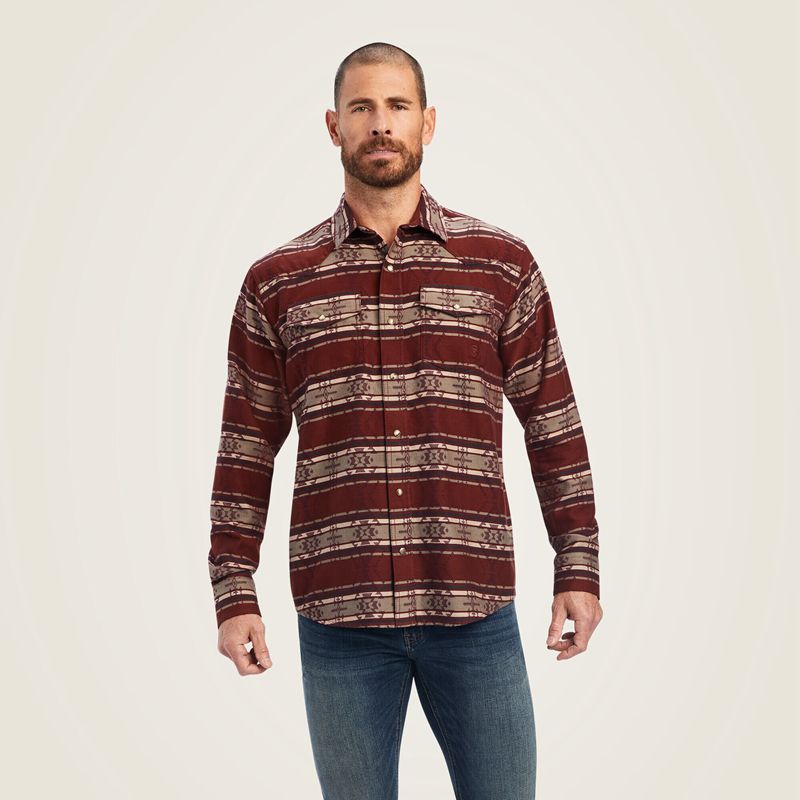Ariat Hendrie Retro Fit Shirt Cherry Mahogany Polska | MIADPL-579 - Kliknij obrazek, aby zamknąć