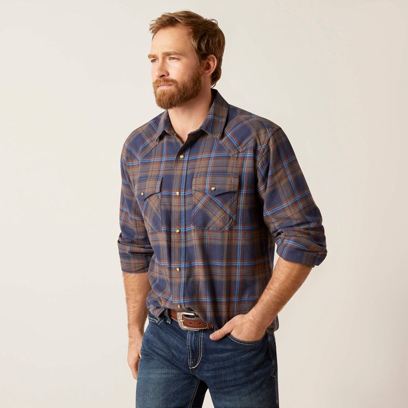 Ariat Hendrix Retro Fit Shirt Indygo Polska | CQBPUF-635 - Kliknij obrazek, aby zamknąć