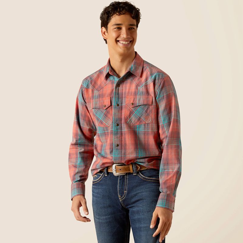Ariat Hernan Retro Fit Shirt Burnt Sienna Polska | UQNBOK-278 - Kliknij obrazek, aby zamknąć