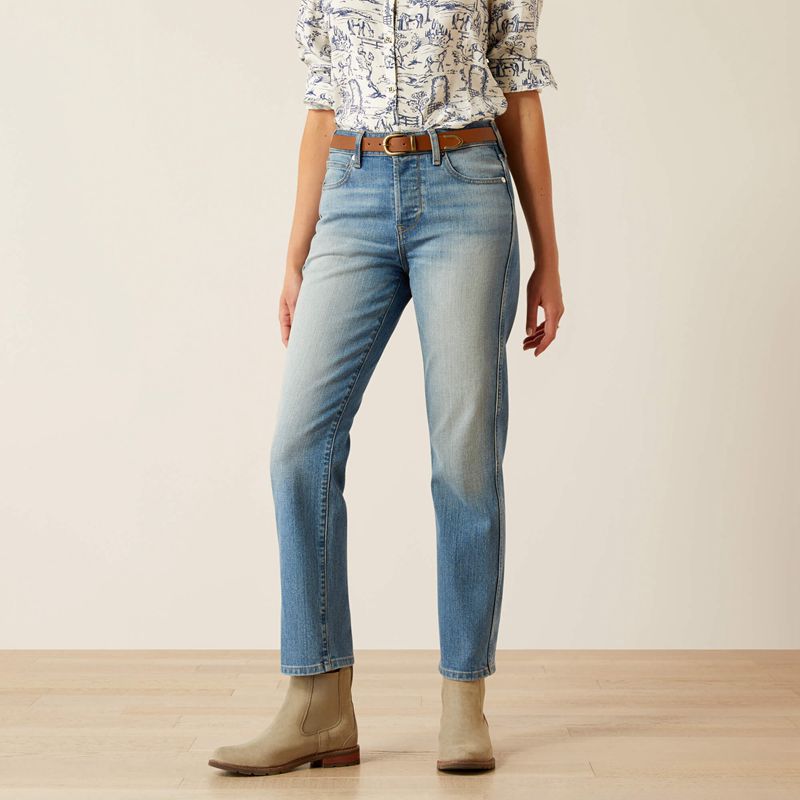 Ariat High Rise Bridle Slim Straight Leg Jeans Abeline Polska | MTOPJZ-281 - Kliknij obrazek, aby zamknąć