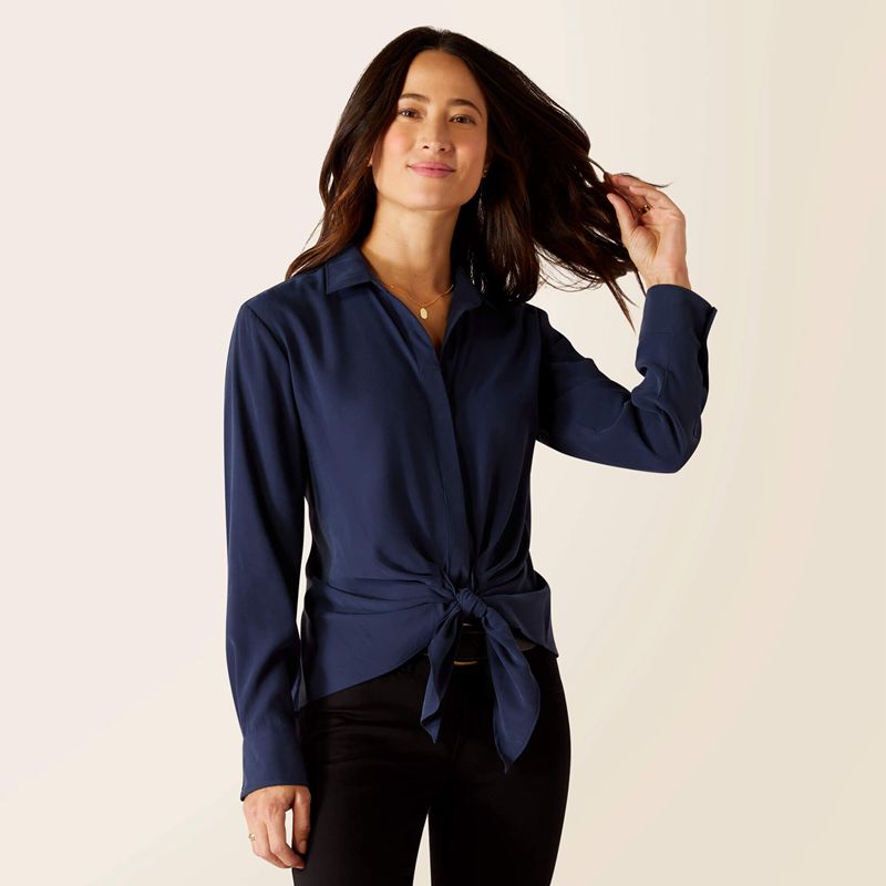Ariat Larkspur Blouse Granatowe Polska | RYEHZJ-137 - Kliknij obrazek, aby zamknąć