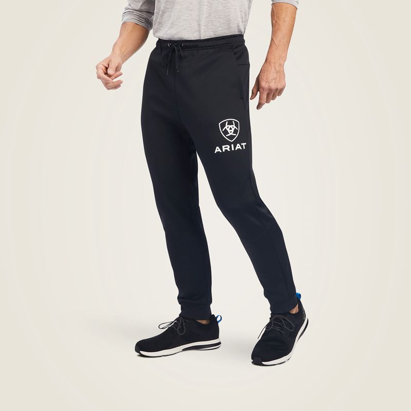 Ariat Logo Tek Fleece Jogger Sweatpants Czarne Polska | QXEIYH-719 - Kliknij obrazek, aby zamknąć