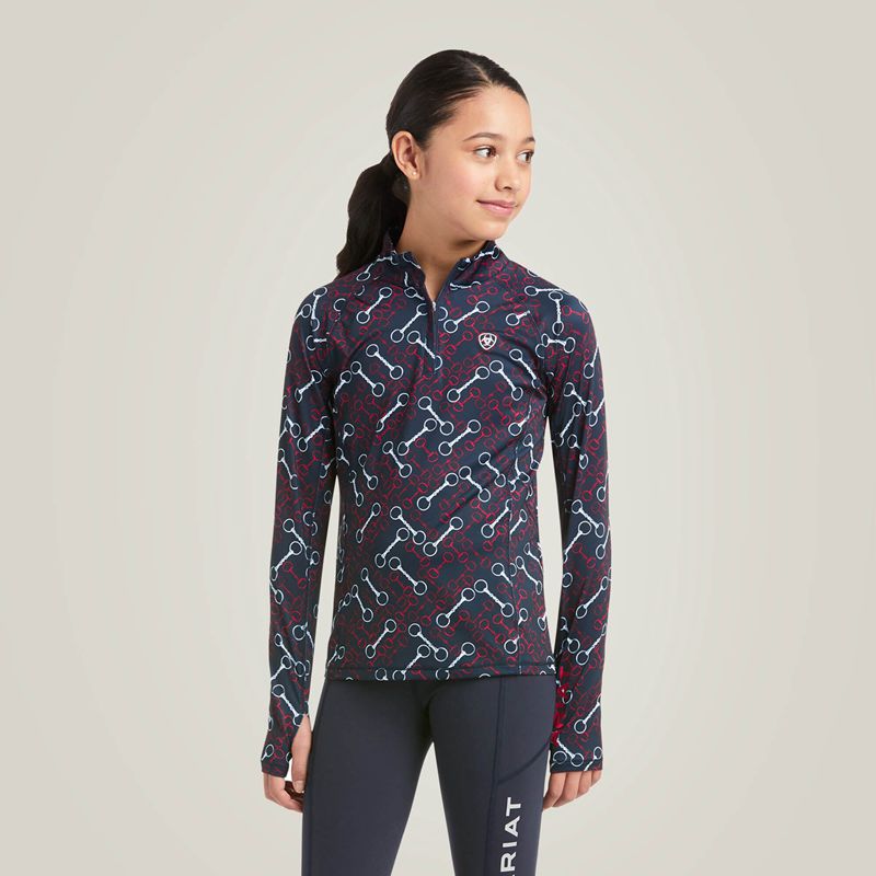 Ariat Lowell 2.0 1/4 Zip Baselayer Team Print Polska | OLMRSY-204 - Kliknij obrazek, aby zamknąć