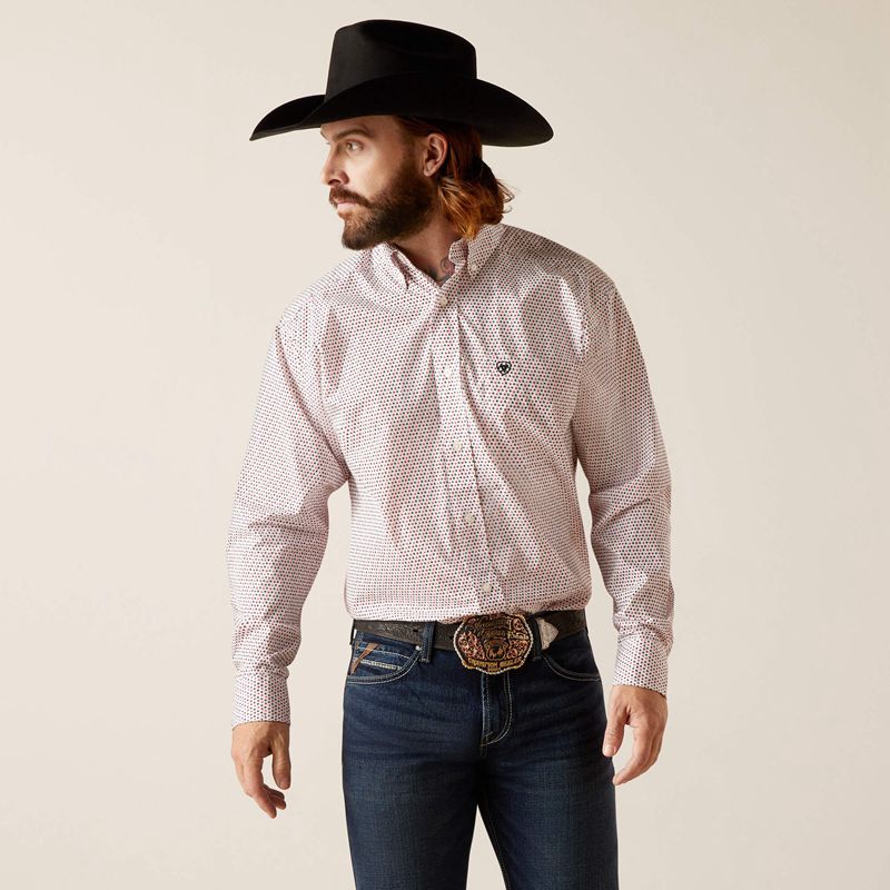 Ariat Neithan Classic Fit Shirt Białe Polska | WFBYXE-250 - Kliknij obrazek, aby zamknąć