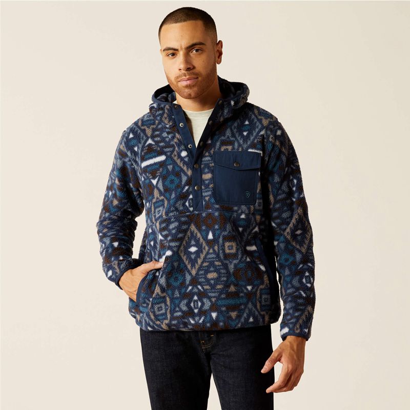 Ariat Polar Bear Fleece Hoodie Granatowe Polska | LEJBRO-713 - Kliknij obrazek, aby zamknąć